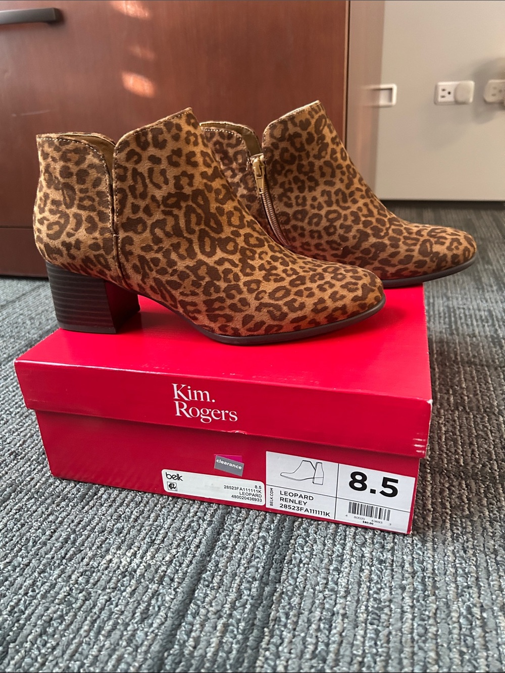 Kim Rogers Leopard Print Ankle Boots